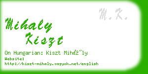 mihaly kiszt business card